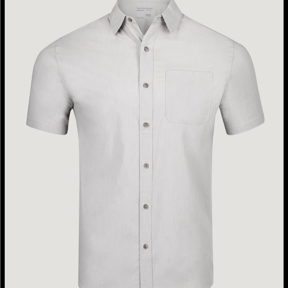Men's Gray Short Sleeve Button Down Shirt